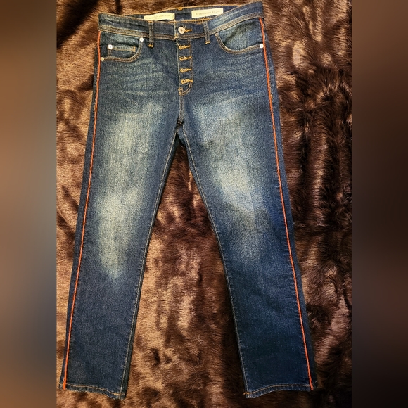 Pilcro and the Letterpress Red Stripe Relaxed Straight Jeans 28 - Picture 4 of 9